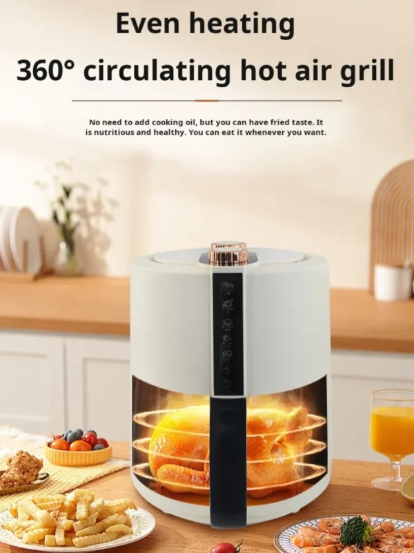 household Large capacity smokeless electric fryer Multi functional intelligent stainless steel air f - Image 3